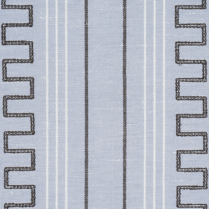 Schumacher Greco Stripe Chambray Fabric 83230