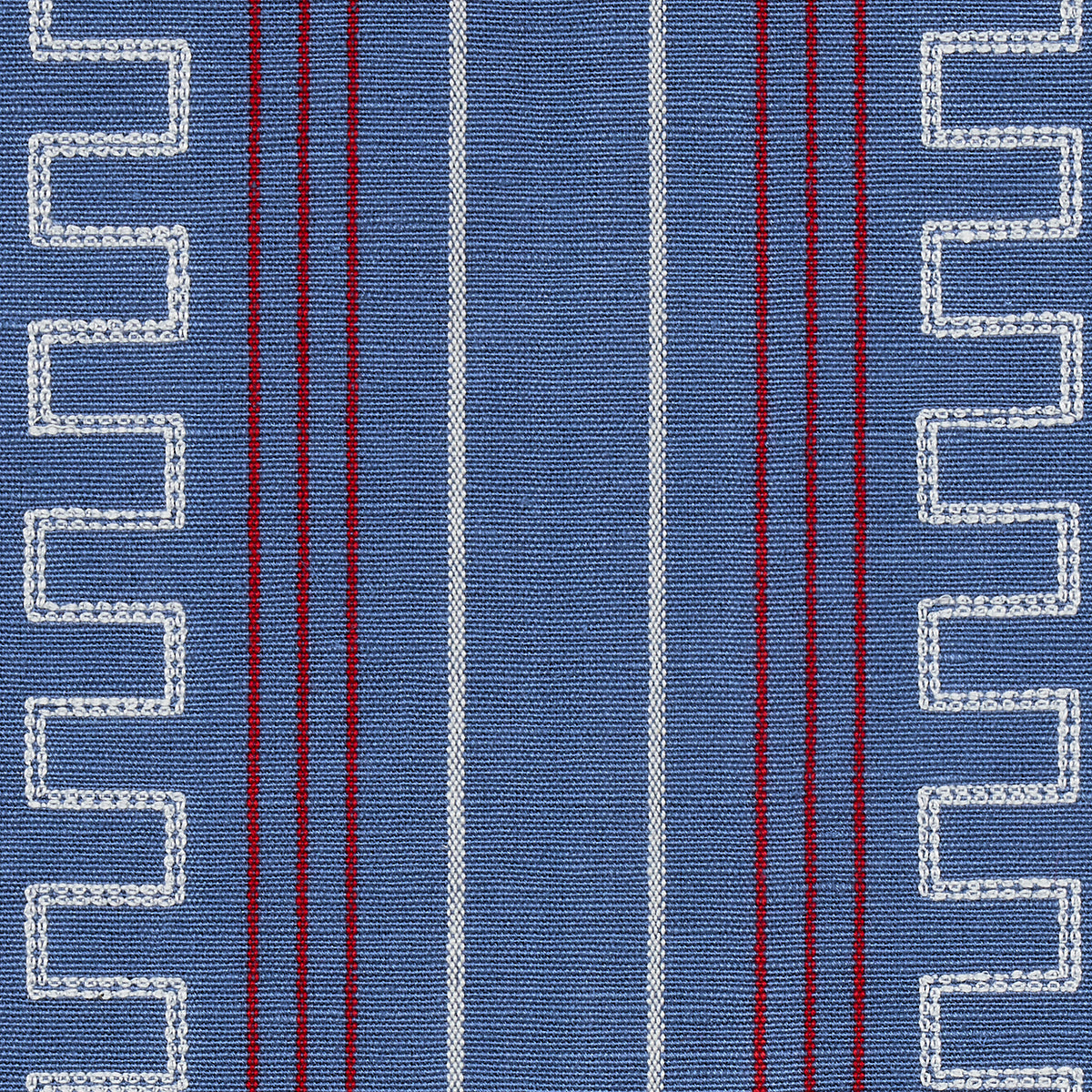 Schumacher Greco Stripe Navy Fabric 83231