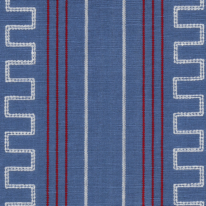 Schumacher Greco Stripe Navy Fabric 83231