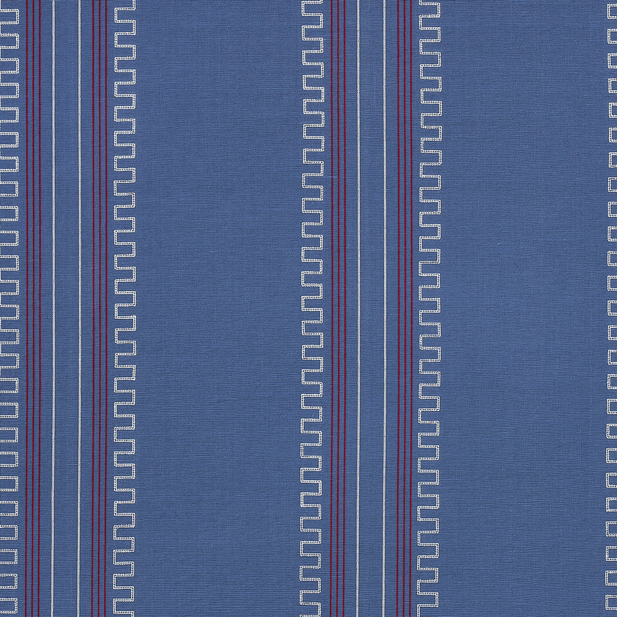 Schumacher Greco Stripe Navy Fabric 83231