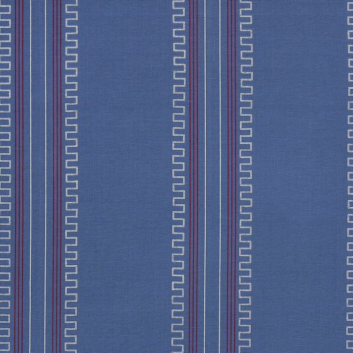 Schumacher Greco Stripe Navy Fabric 83231