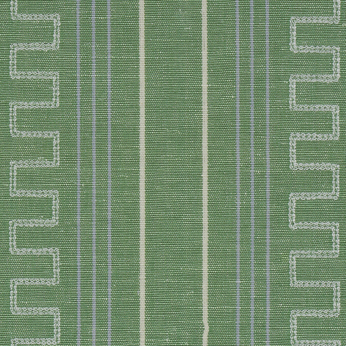 Schumacher Greco Stripe Green Fabric Sample 83232