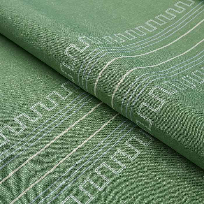 Schumacher Greco Stripe Green Fabric Sample 83232