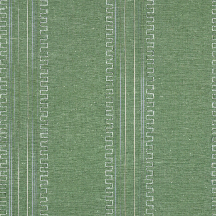 Schumacher Greco Stripe Green Fabric Sample 83232