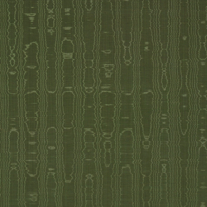 Schumacher Beau Cotton Linen Moire Olive Fabric Sample 83253