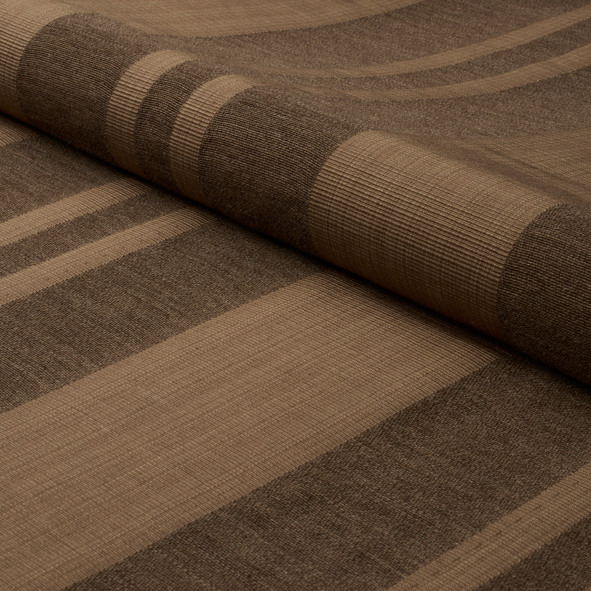 Schumacher Simon Wool Linen Stripe Brown Fabric Sample 83260