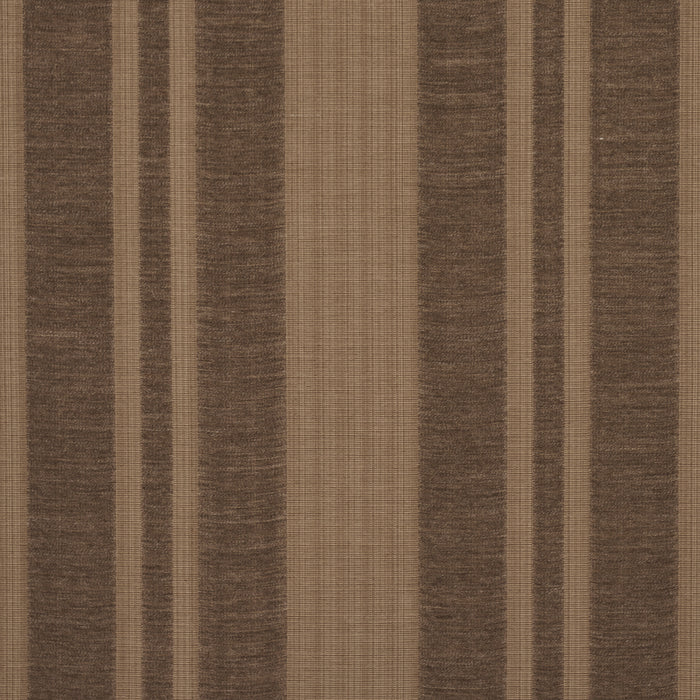 Schumacher Simon Wool Linen Stripe Brown Fabric 83260