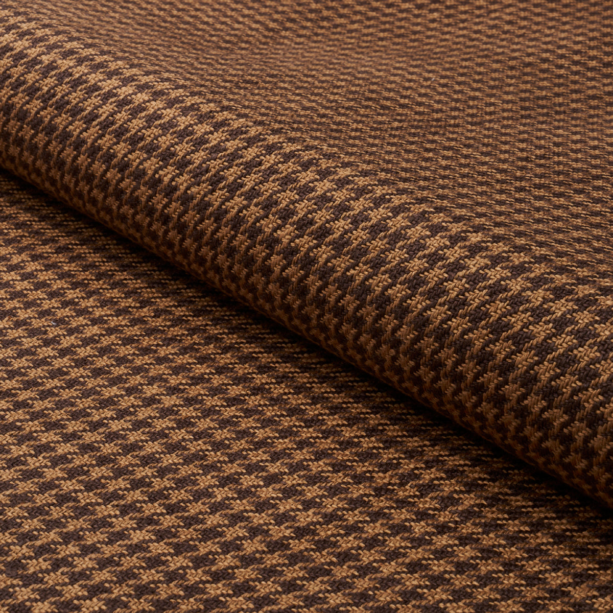 Schumacher Lotti Linen Houndstooth Brown Fabric 83341