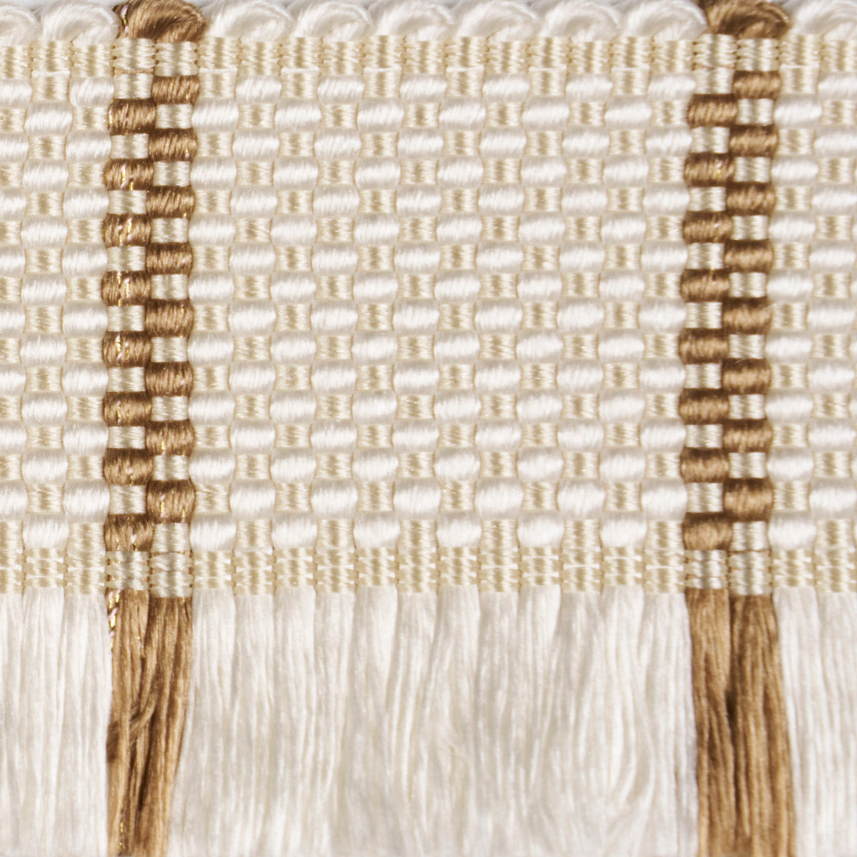 Schumacher Frances Silk Fringe Gold Trim Sample 83370