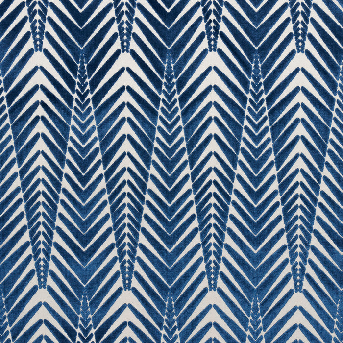 Schumacher Zebra Velvet Silver Blue Fabric 83400