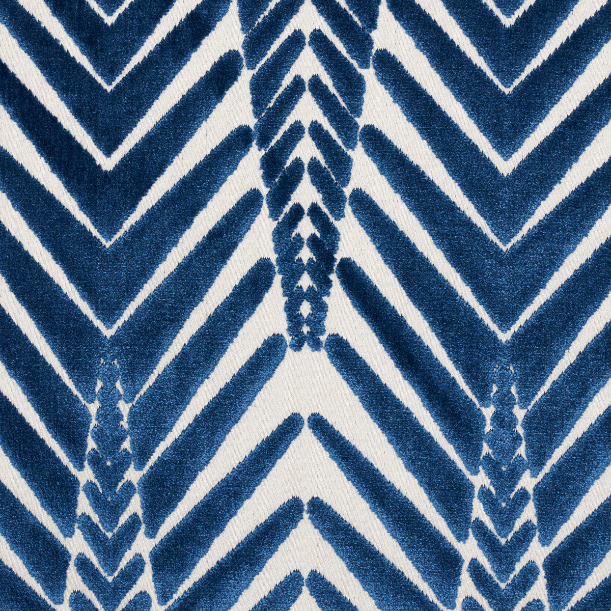 Schumacher Zebra Velvet Silver Blue Fabric 83400