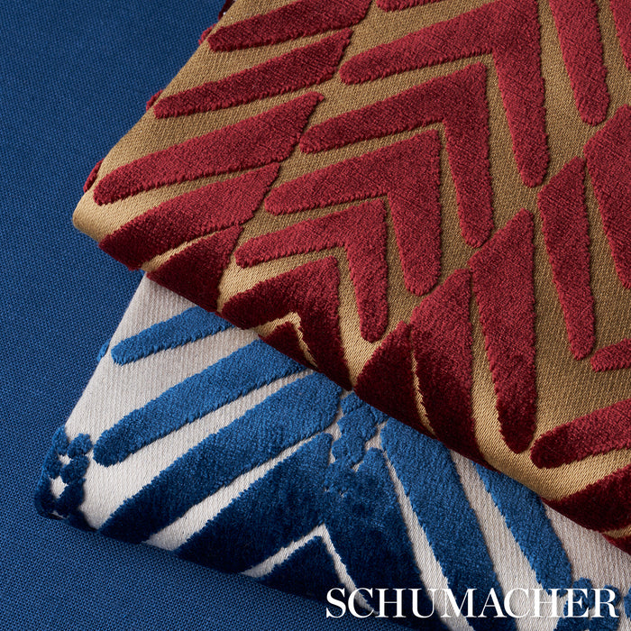 Schumacher Zebra Velvet Silver Blue Fabric Sample 83400