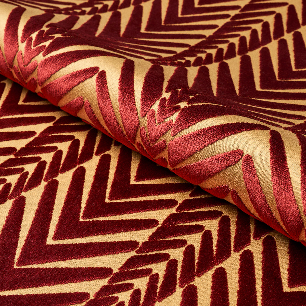 Schumacher Zebra Velvet Gold Plum Fabric 83401