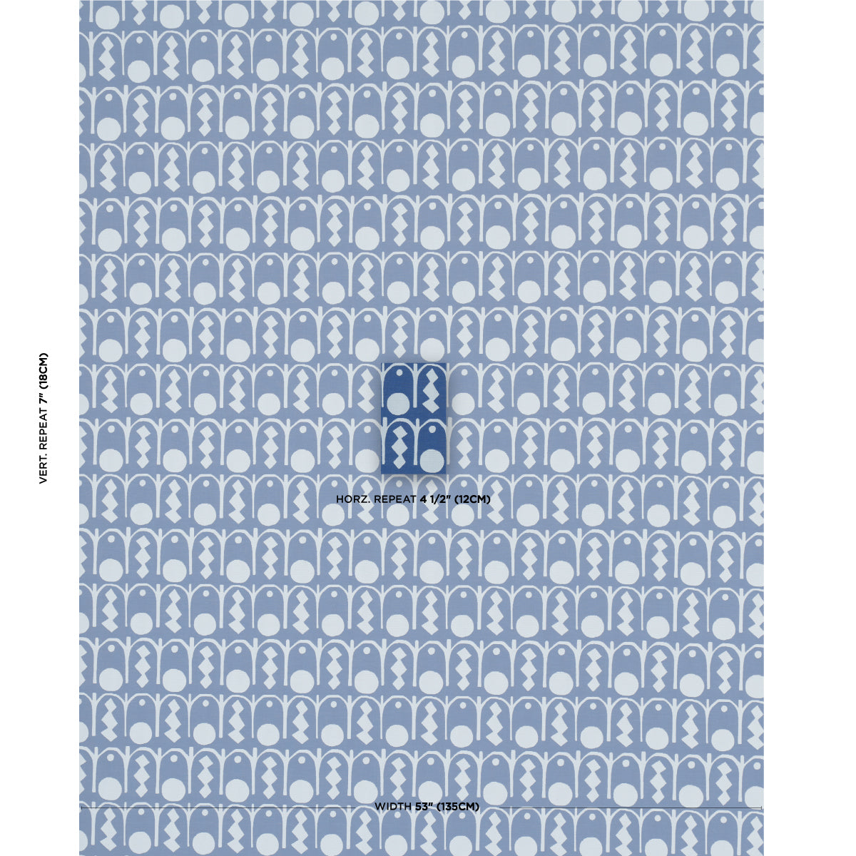 Schumacher Downtown Blues Fabric 83411