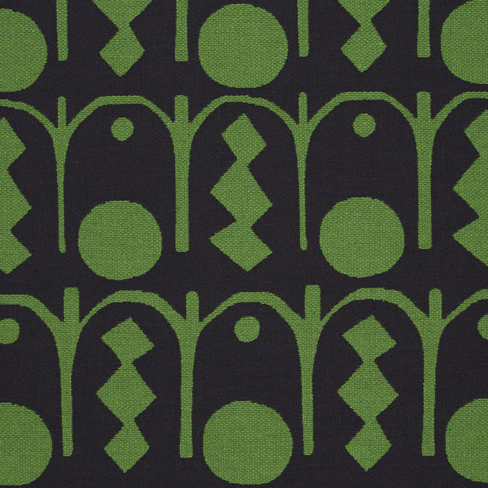 Schumacher Downtown Green And Black Fabric Sample 83412