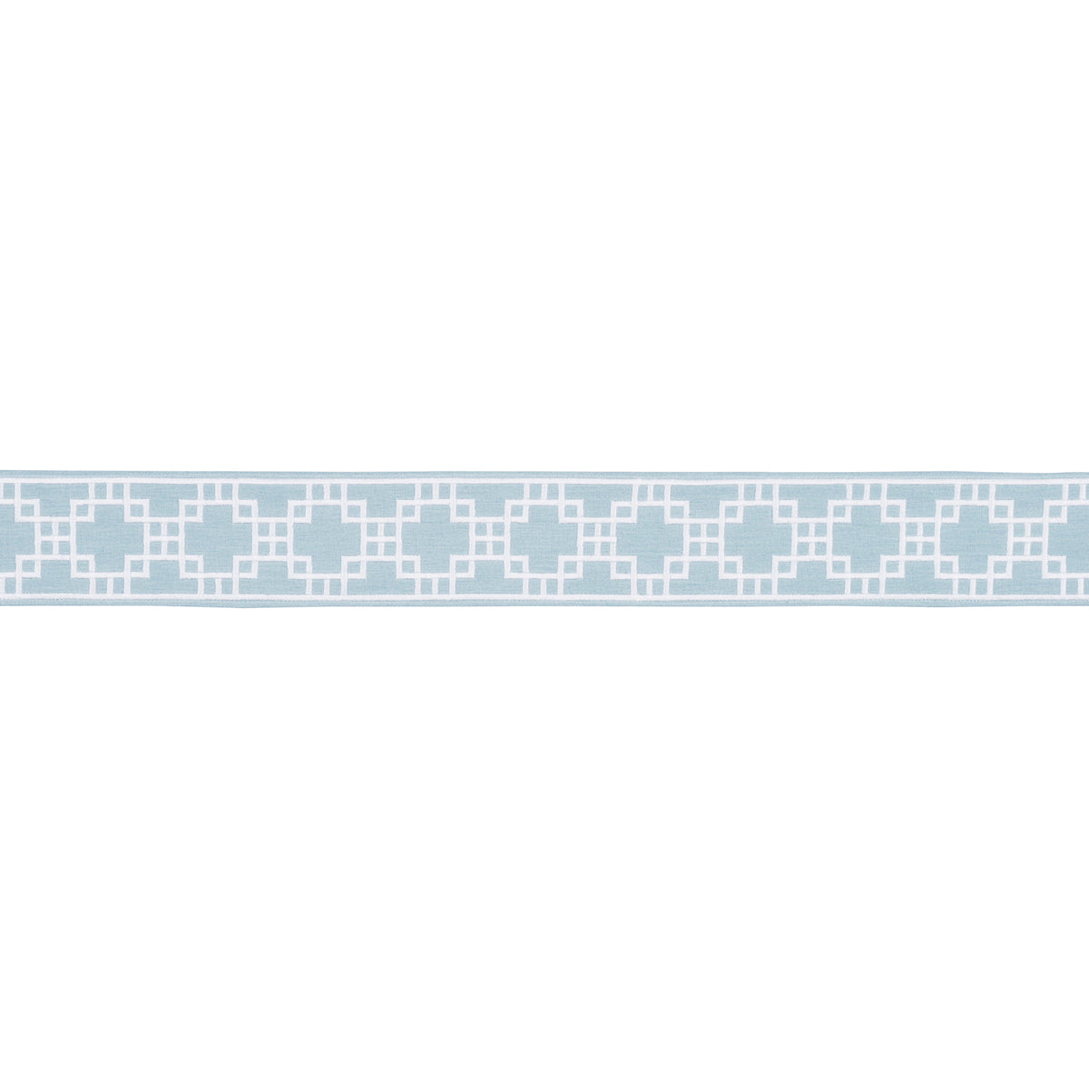 Schumacher Squared Away Trellis Tape Sky Trim 83591