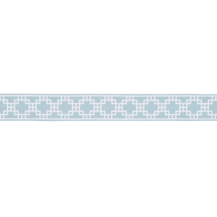 Schumacher Squared Away Trellis Tape Sky Trim 83591