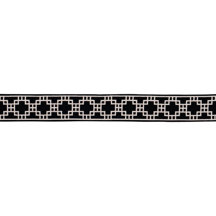 Schumacher Squared Away Trellis Tape Black Trim 83593