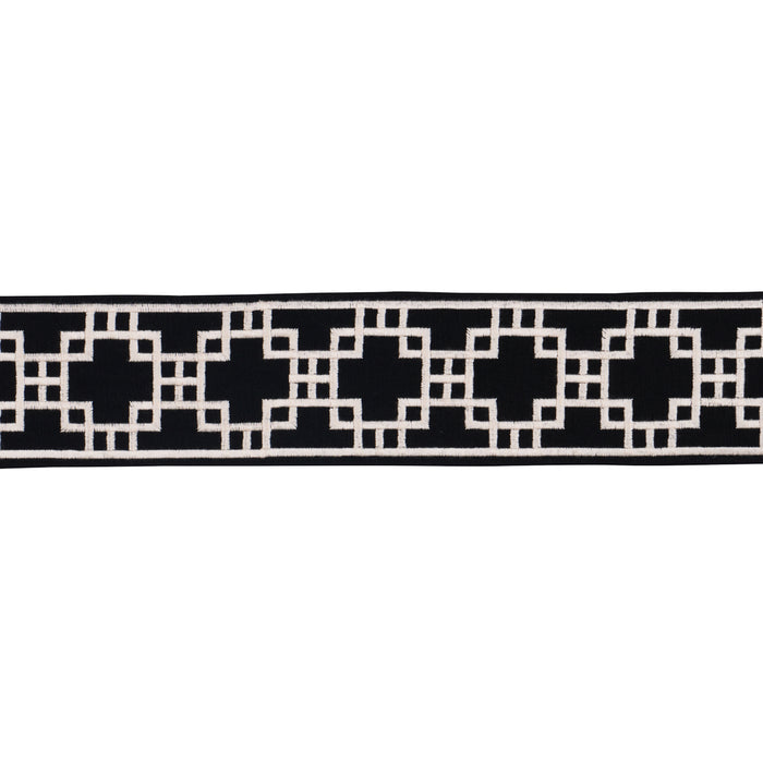 Schumacher Squared Away Trellis Tape Black Trim 83593