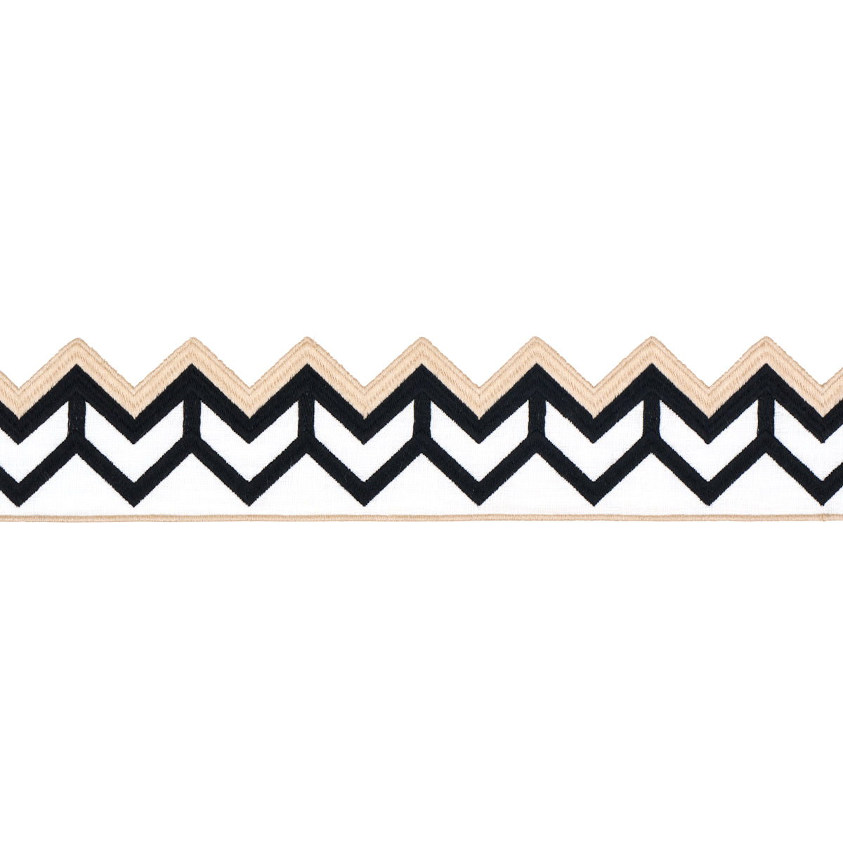 Schumacher Sparren Embroidered Tape Black Trim Sample 83610