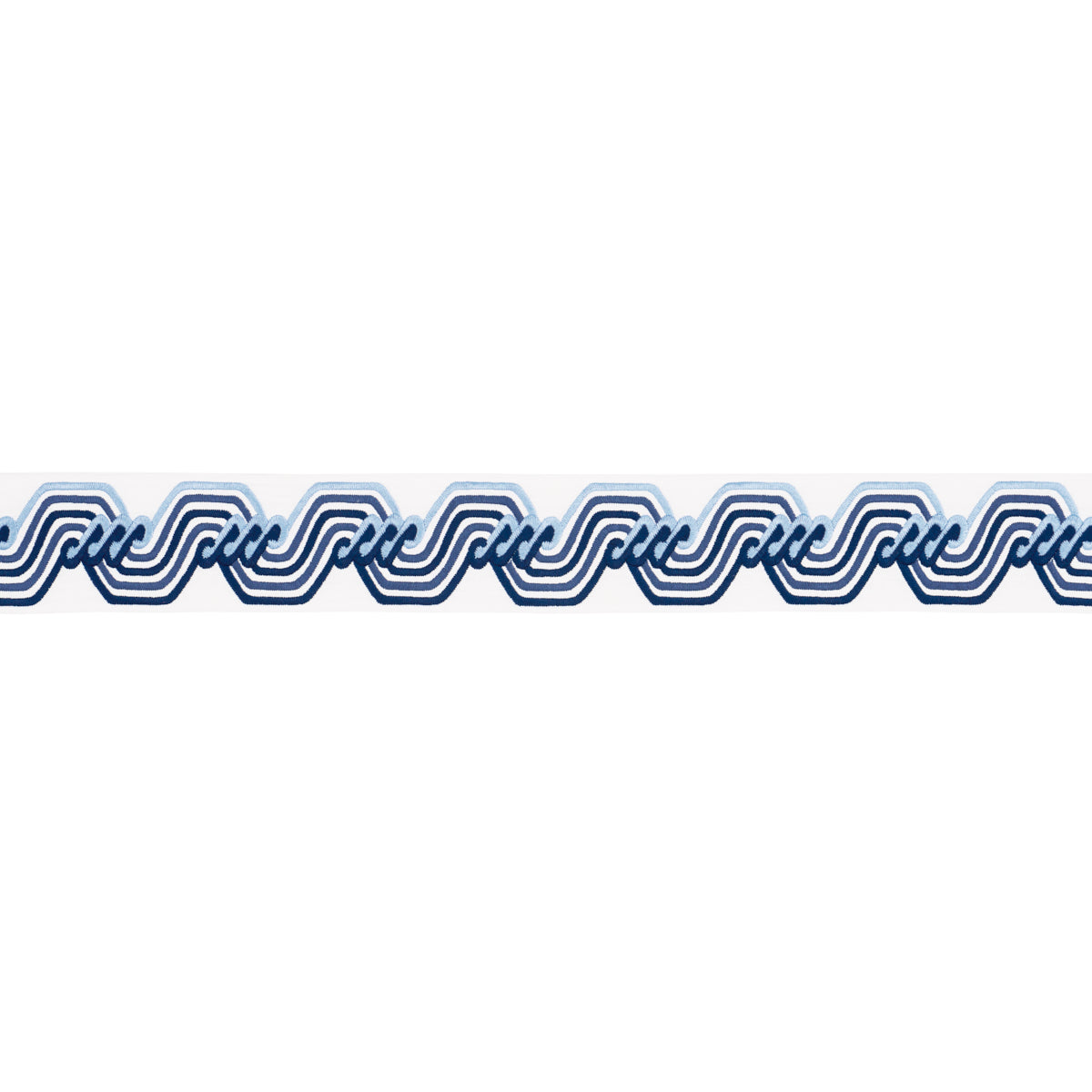 Schumacher The Twist Embroidered Tape Blue Trim 83630