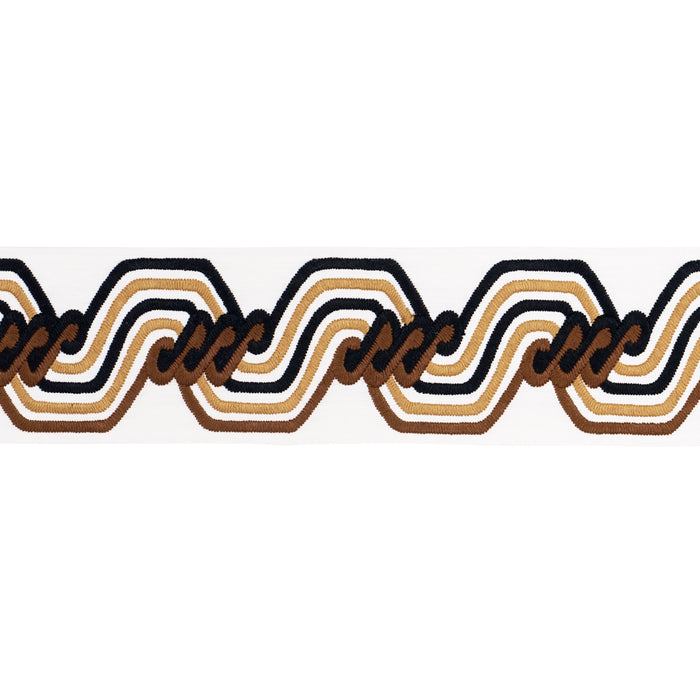 Schumacher The Twist Embroidered Tape Brown Trim 83632