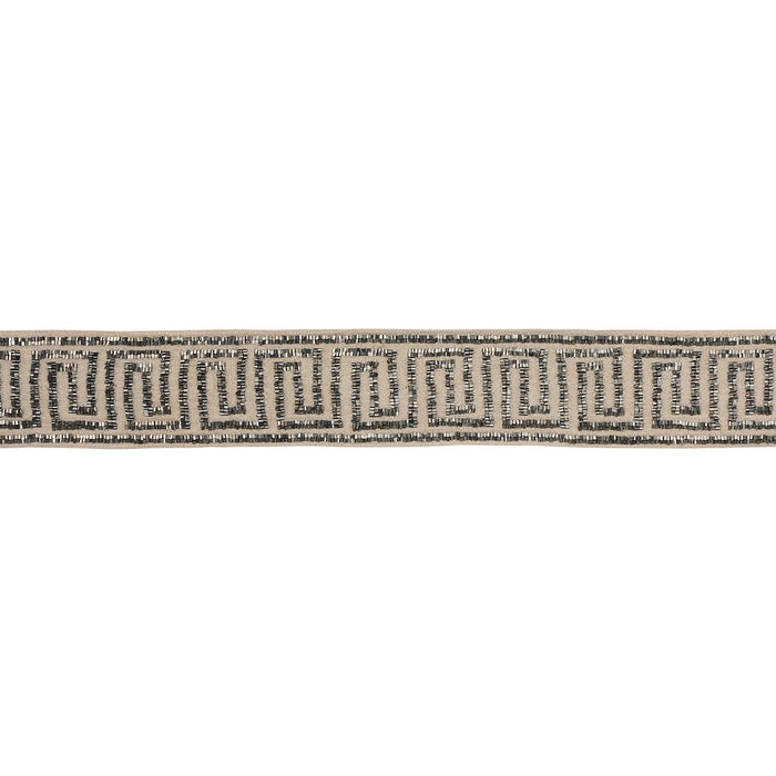 Schumacher Delphi Beaded Tape Mercury On Natural Trim 83640