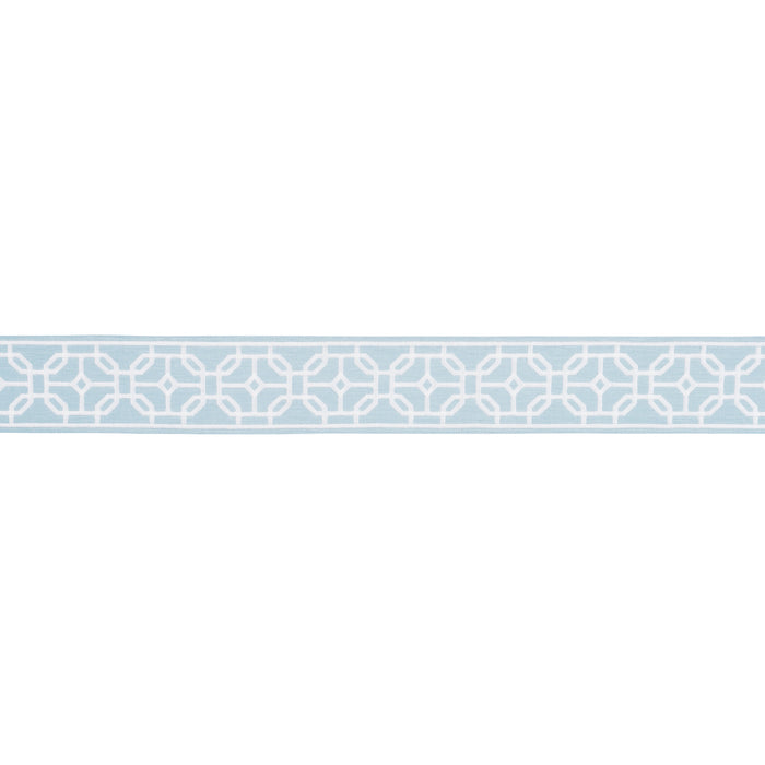 Schumacher Gazebo Trellis Tape Sky Trim Sample 83650