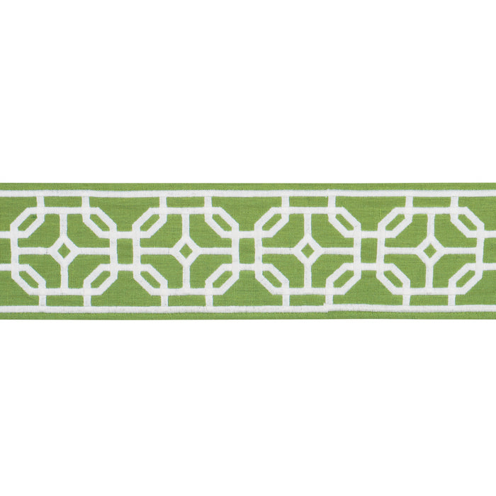 Schumacher Gazebo Trellis Tape Green Trim Sample 83652