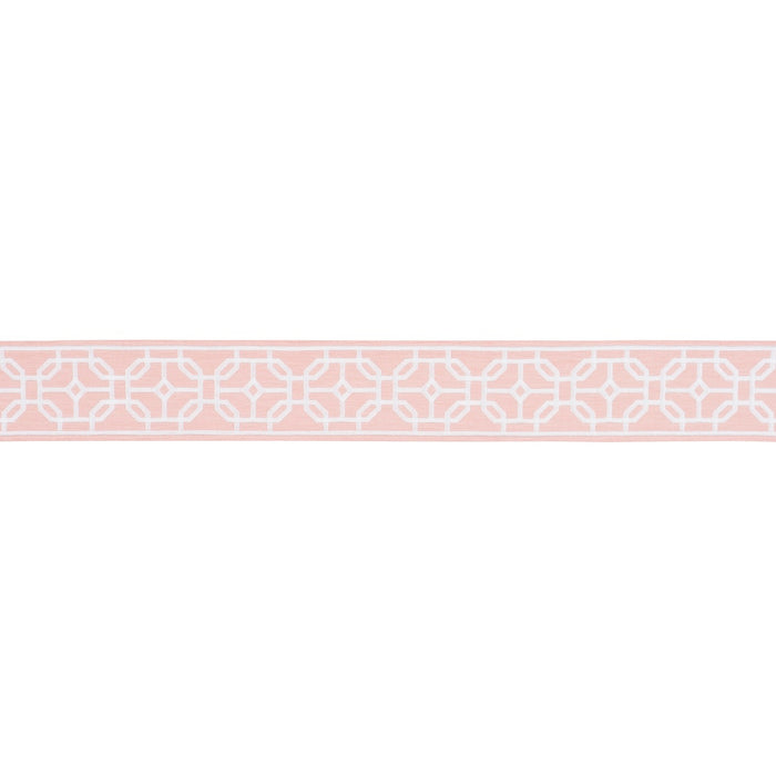 Schumacher Gazebo Trellis Tape Blush Trim Sample 83654