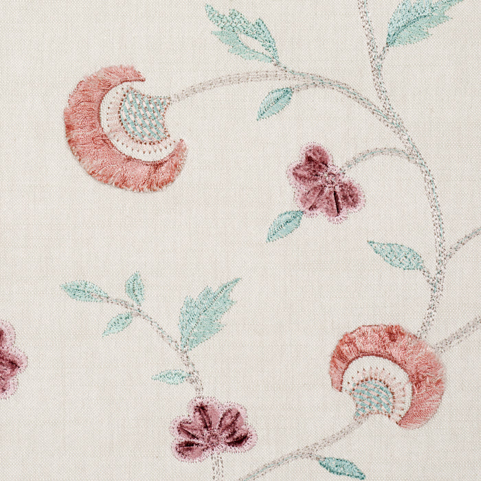 Schumacher Iyla Embroidery Rose & Natural Fabric 83660