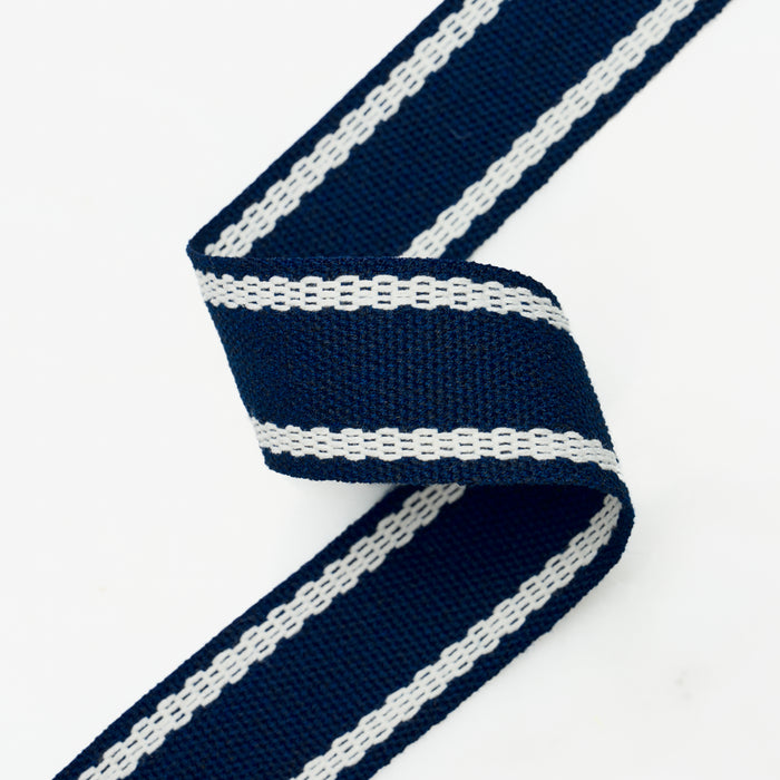 Schumacher Sullivan Tape Narrow Indoor/Outdoor Navy Trim 83673