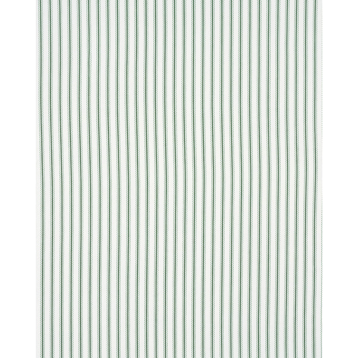 Schumacher Birdie Ticking Stripe Leaf Green Fabric 83700