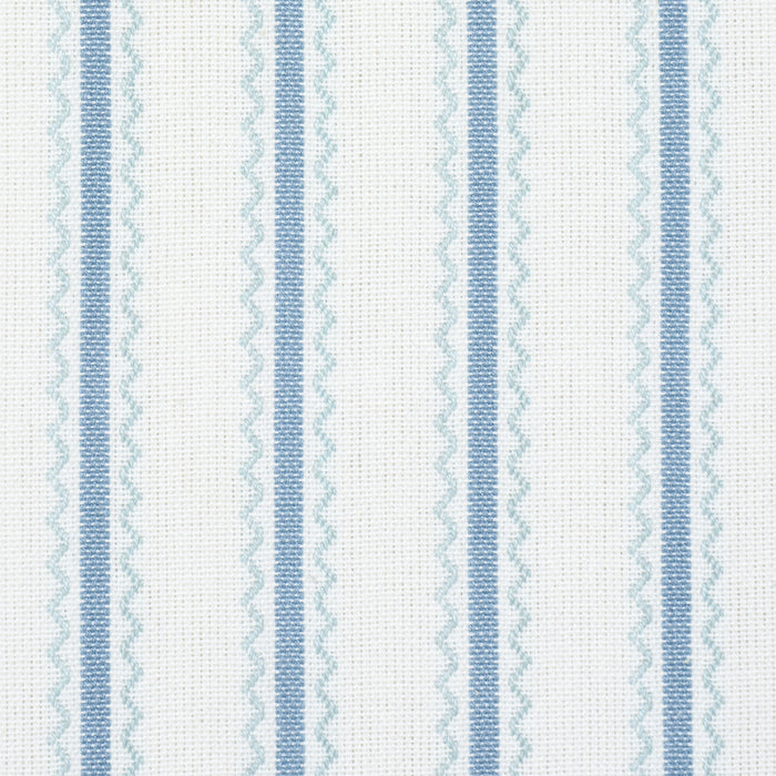 Schumacher Birdie Ticking Stripe China Blue Fabric 83701