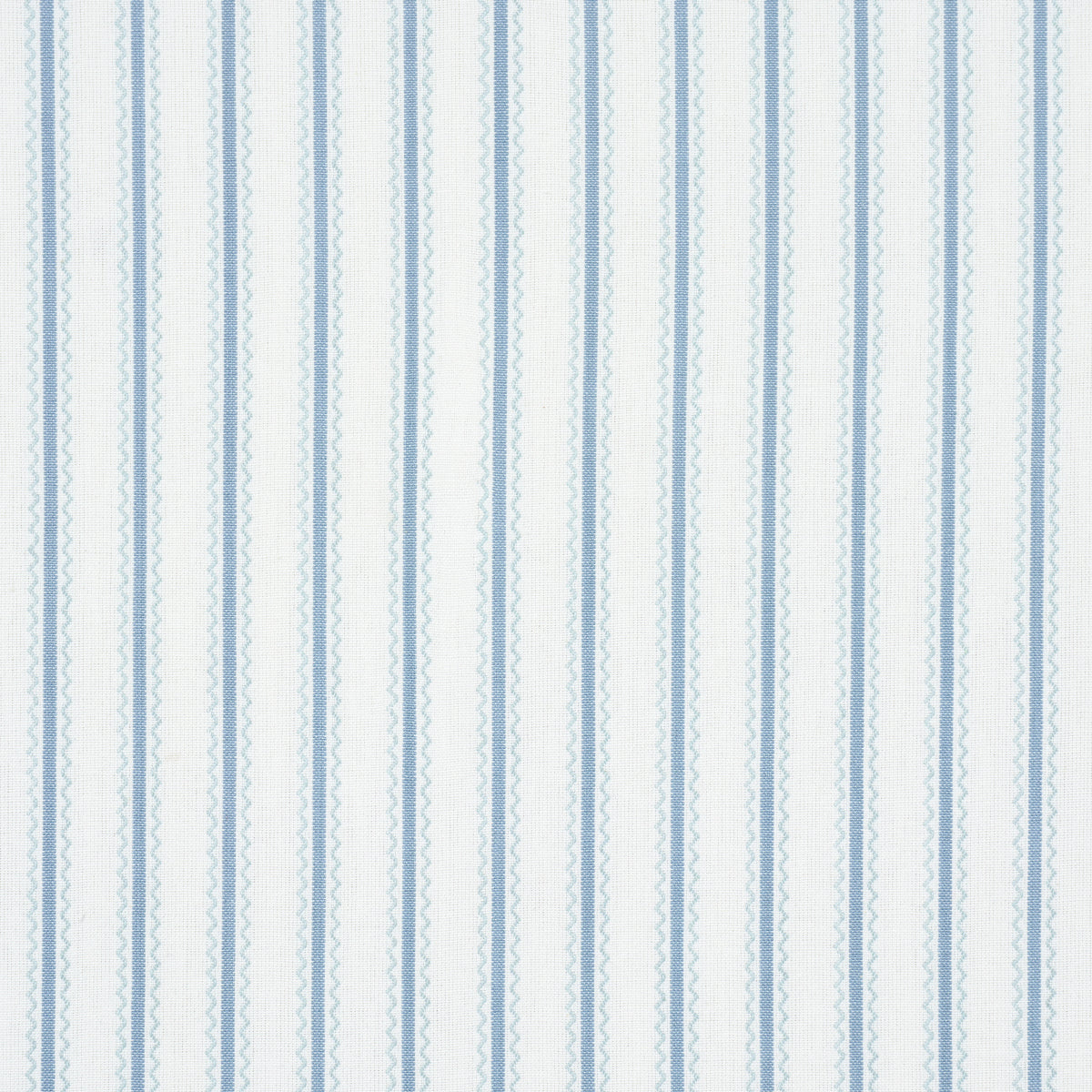 Schumacher Birdie Ticking Stripe China Blue Fabric 83701