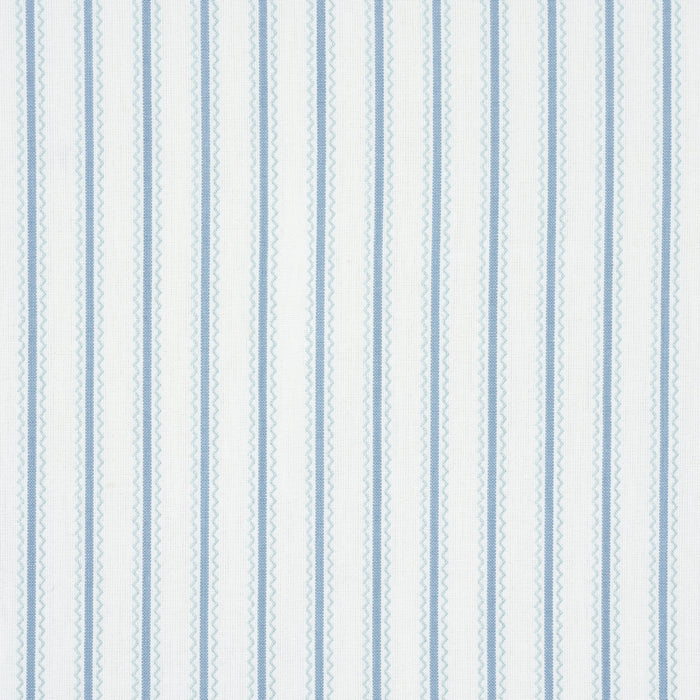 Schumacher Birdie Ticking Stripe China Blue Fabric Sample 83701