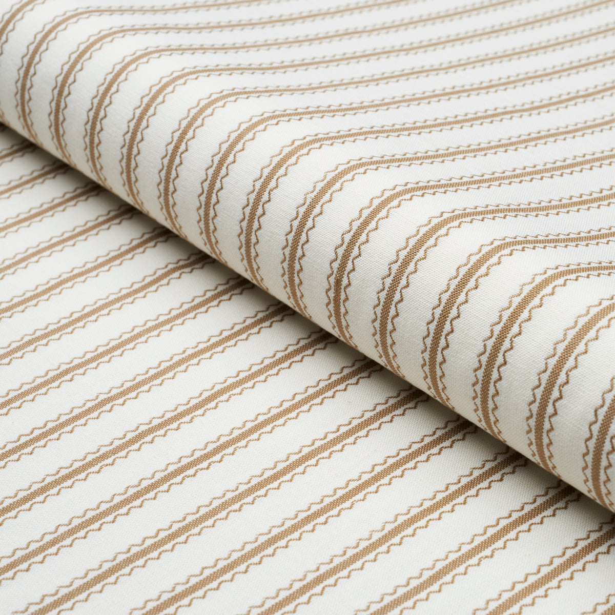 Schumacher Birdie Ticking Stripe Neutral Fabric 83703