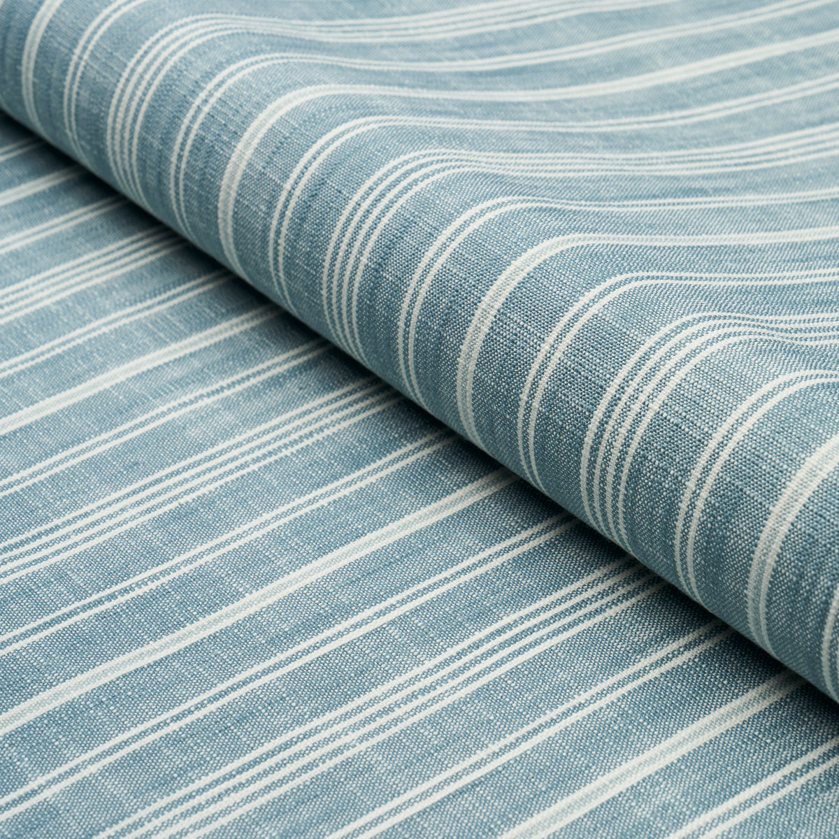 Schumacher Lucy Stripe Indigo Fabric 83713