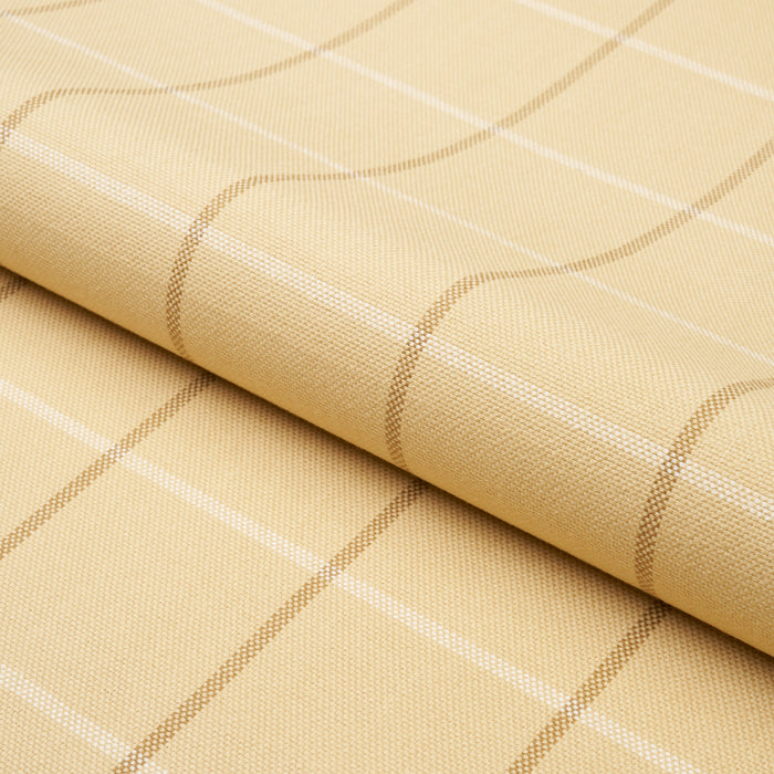 Schumacher Frannie Windowpane Camel Fabric 83780