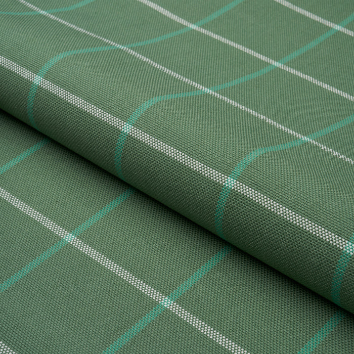 Schumacher Frannie Windowpane Green Fabric 83783