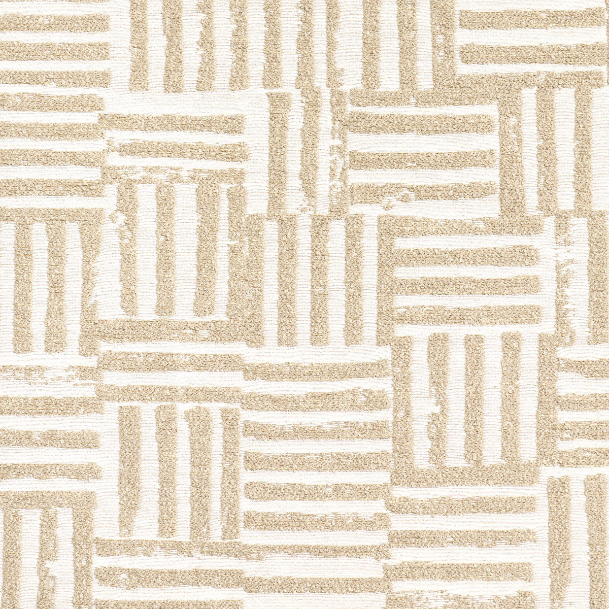 Schumacher Patchwork Sand Fabric 83821