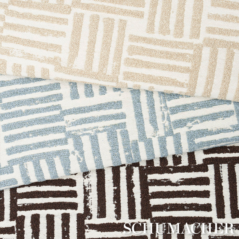 Schumacher Patchwork Sand Fabric 83821