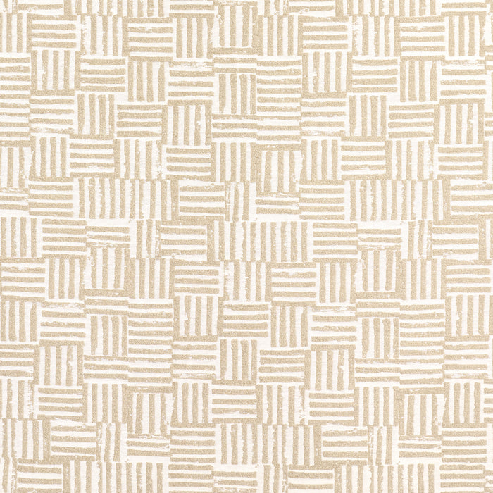 Schumacher Patchwork Sand Fabric 83821