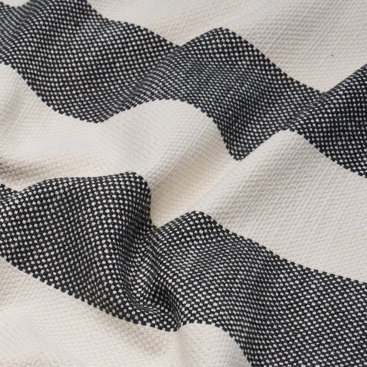 Schumacher Desert Wide Stripe Charcoal Fabric 83832