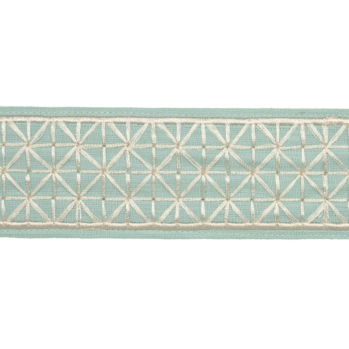 Schumacher Directoire Tape Narrow Teal Trim 83852