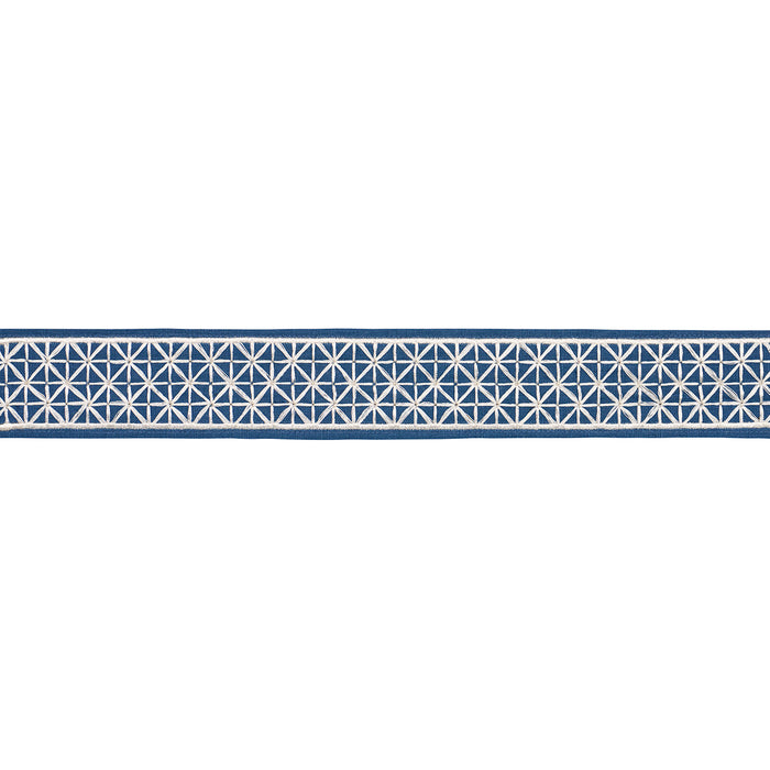 Schumacher Directoire Tape Narrow Bleu Marine Trim Sample 83854