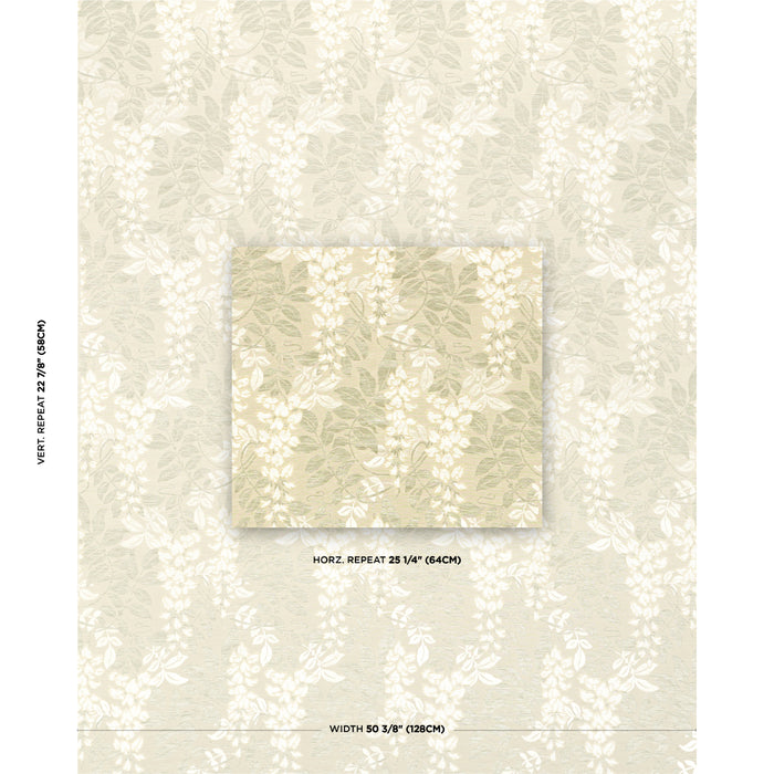 Schumacher Lucia Wisteria Moss Fabric Sample 83901