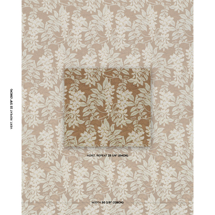 Schumacher Lucia Wisteria Sable Fabric Sample 83902