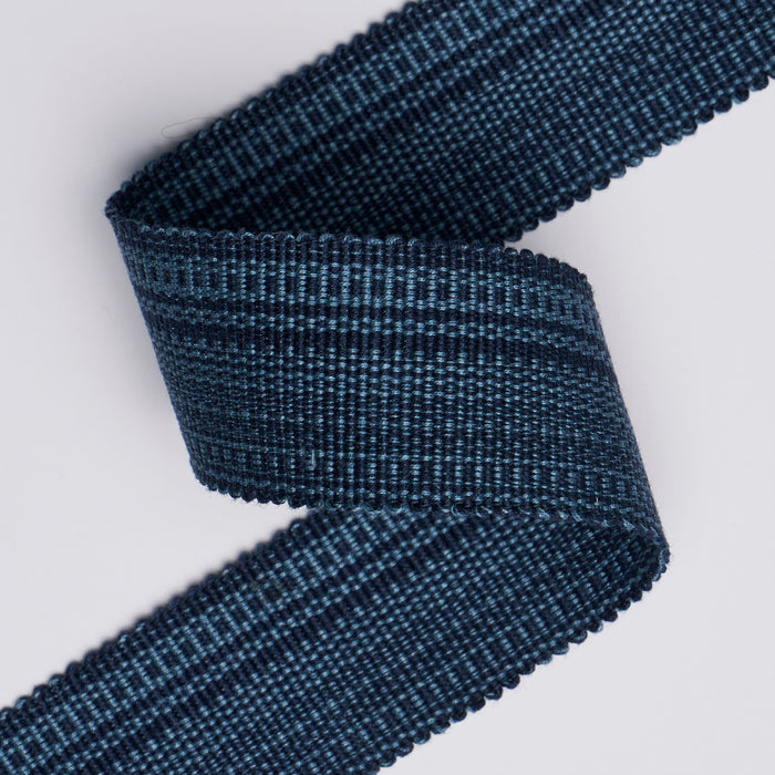 Schumacher Cotton Strie Tape Medium Indigo Trim 83941