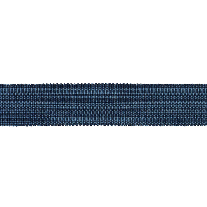 Schumacher Cotton Strie Tape Medium Indigo Trim Sample 83941